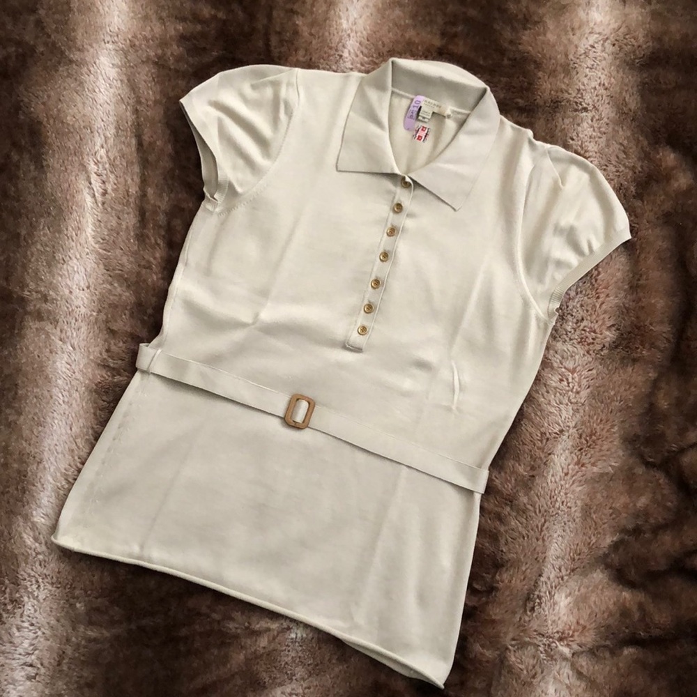 AUTHENTIC Burberry London Belted Short-Sleeve Polo